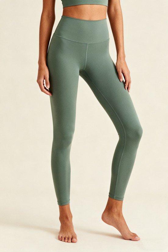 Women's Sage Green High-Waisted Yoga Leggings – Stretchy Gym Workout Bottoms