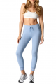 Light Blue High-Waist Yoga Leggings with Ankle Logo